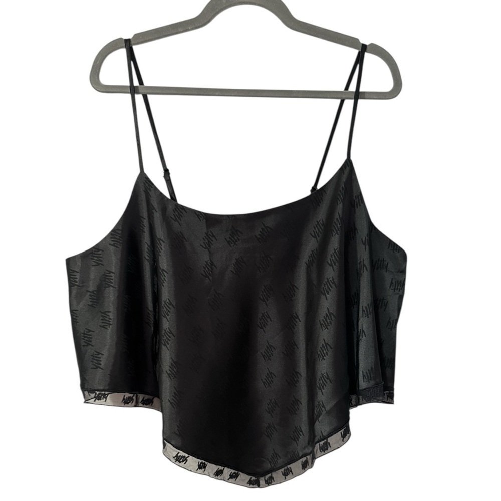 Yitty Iconic Black Satin Midi Crop Top - Picture 2 of 7
